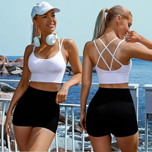 Women’s Push Up Sports Bra – Solid Color, Padded Fitness Bra for Yoga, Running & Gym